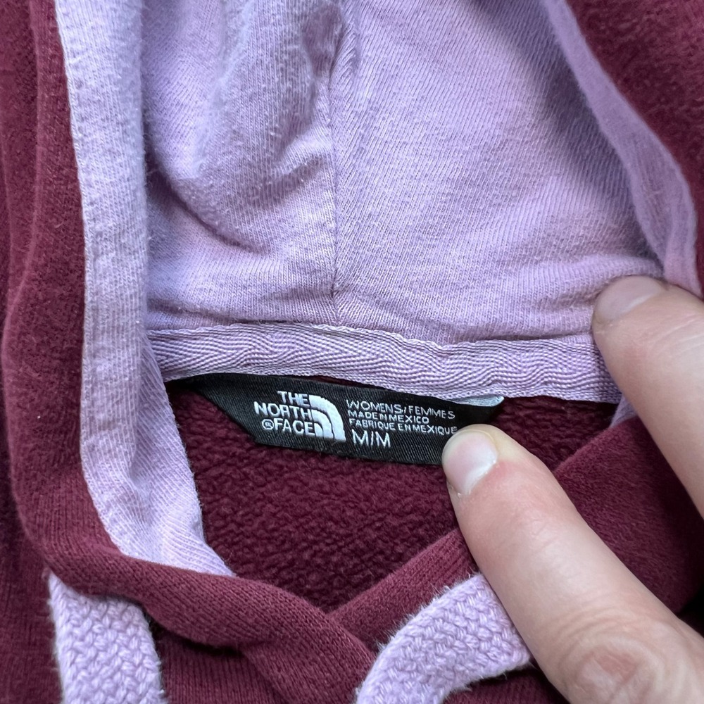 The North Face Burgundy Pullover Hoodie Athletic Logo Graphic Women M - Picture 4 of 5